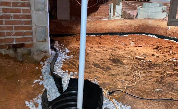 a drain pipe with structural damage