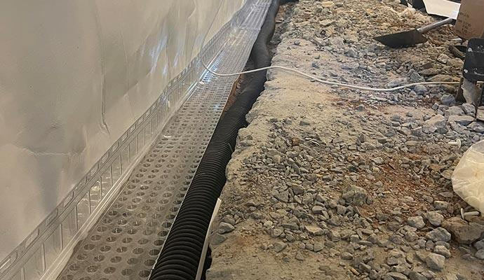 Footing drain installation