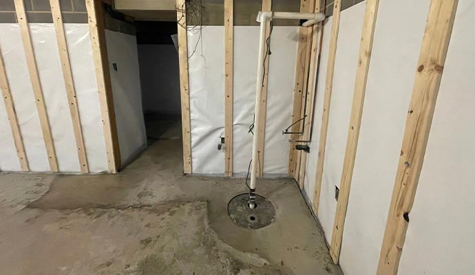 Installed sump pump