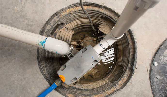 Sump pump with pit