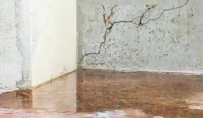 Cracked basement wall