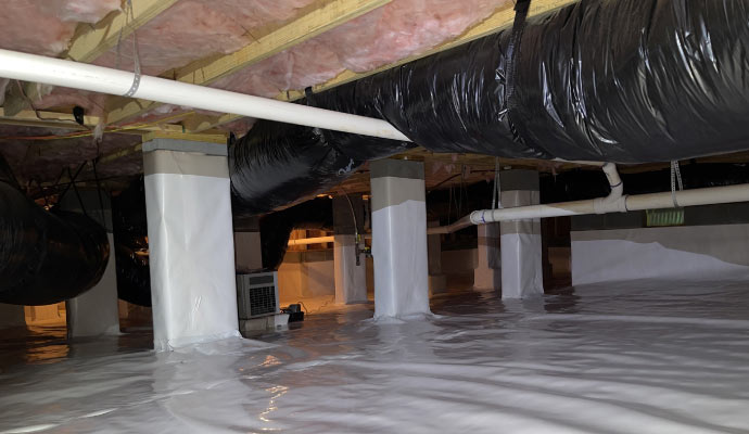 Installed vapor barrier