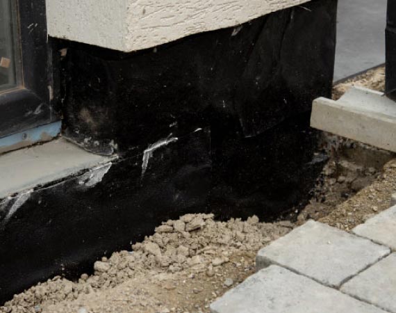 Exterior foundation waterproofing