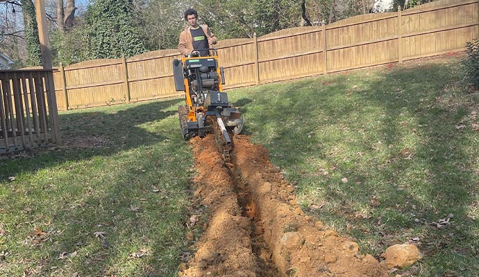 French drain installation
