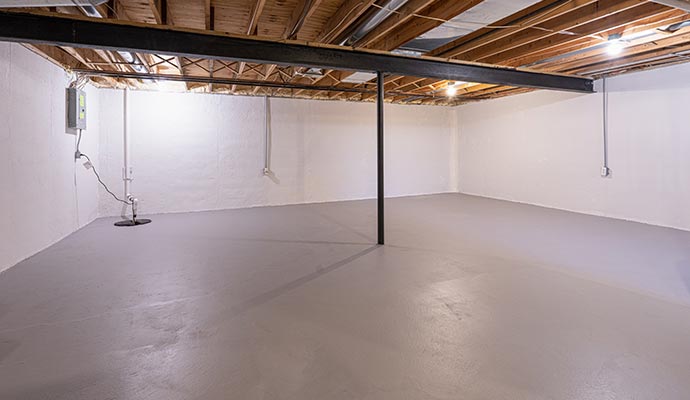 Sealed basement interior