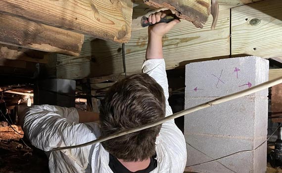 repairing a damaged crawl space