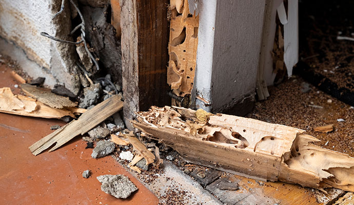 Termite severe damage