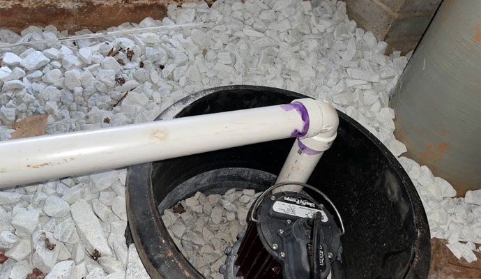 sump pump installation