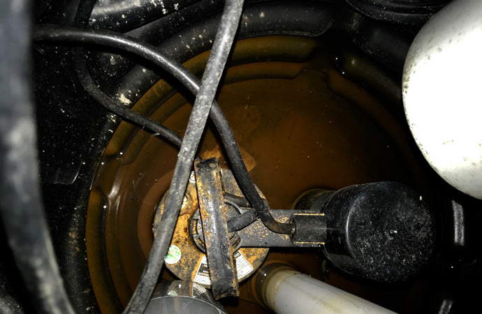 Old damaged sump pump